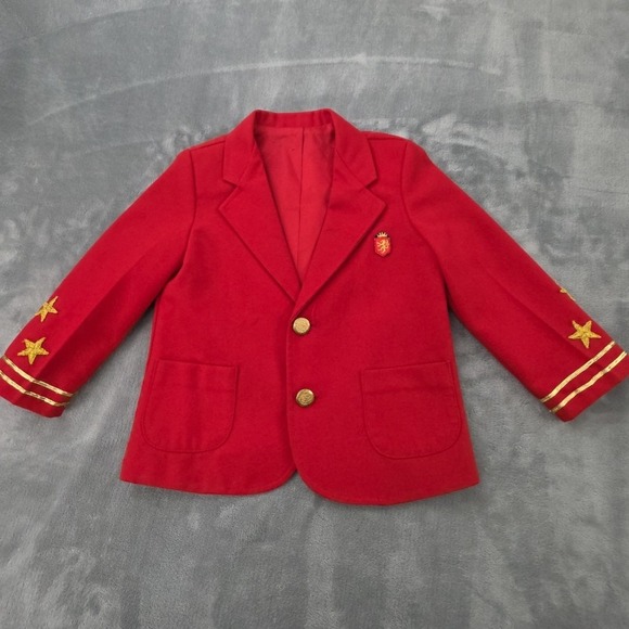 Vintage Good Lad Red Gold Button Blazer Little Boys Size 4 Made In The USA